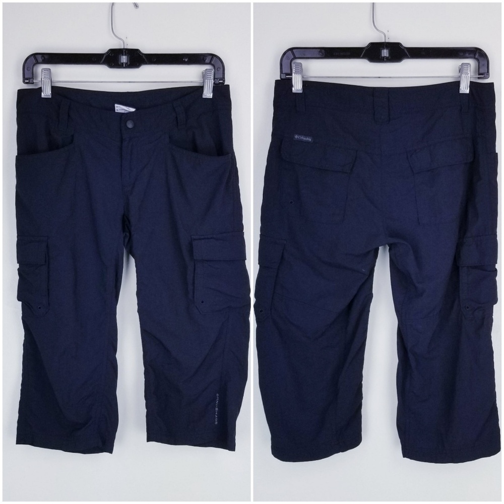 Columbia Omnishade Black Cargo Capris hiking 4